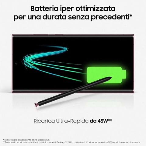 Samsung Galaxy S22 Ultra 5G Display 6.8'' Dynamic AMOLED 2X, 5 fotocamere, RAM 12 GB, 256 GB, 5.000mAh, Phantom Black