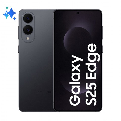 Samsung Galaxy S25 Edge, Smartphone AI, Display 6.7'' QHD+ Dynamic AMOLED 2X, Fotocamera 200MP, RAM 12GB, 256GB, 3.900 mAh, Titanium Jetblack