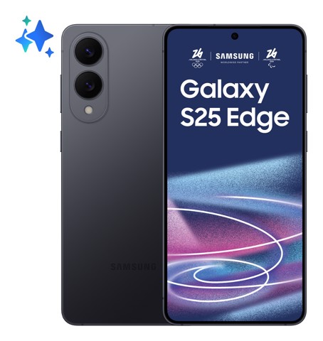 Samsung Galaxy S25 Edge, Smartphone AI, Display 6.7'' QHD+ Dynamic AMOLED 2X, Fotocamera 200MP, RAM 12GB, 256GB, 3.900 mAh, Titanium Jetblack
