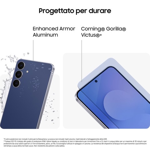 Samsung Galaxy S25 FE, Smartphone AI, Display Dynamic AMOLED 2X 6.7'', Fotocamera 50MP, 8GB RAM, 256GB, Batteria 4.900 mAh, Jetblack