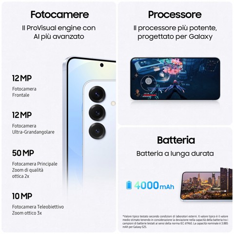 Samsung Galaxy S25 Smartphone AI, Display 6.2'' FHD+ Dynamic AMOLED 2X, Fotocamera 50MP, RAM 12GB, 128GB, 4.000 mAh, Navy