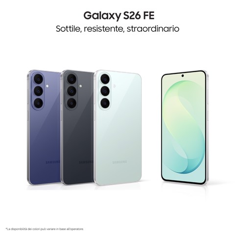 Samsung Galaxy S26 FE, 256GB, Graphite, AI, Camera 50MP, Assistente Foto, My FanCam, Video con Blocco Orizzontale, Batteria 4900 mAh, RAM 8GB