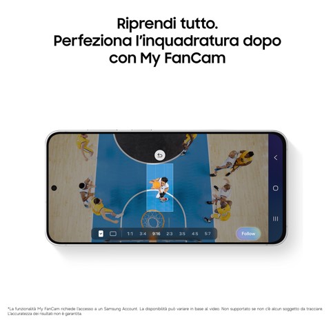Samsung Galaxy S26 FE, 256GB, Graphite, AI, Camera 50MP, Assistente Foto, My FanCam, Video con Blocco Orizzontale, Batteria 4900 mAh, RAM 8GB