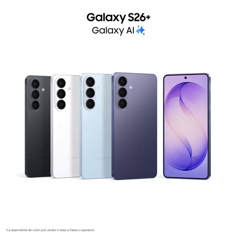 Samsung Galaxy S26+ Smartphone AI, 512GB, Processore avanzato, Assistente Foto, Creative Studio, Camera 50 MP, 4900 mAh, Sky Blue