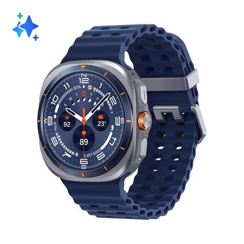 Samsung Galaxy Watch Ultra 2025 (Titanium Blue, LTE, 47mm) Smartwatch Galaxy AI, Design resistente agli urti, Batteria a lunga durata, Cassa in titanio di grado aerospaziale