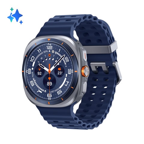 Samsung Galaxy Watch Ultra 2025 (Titanium Blue, LTE, 47mm) Smartwatch Galaxy AI, Design resistente agli urti, Batteria a lunga durata, Cassa in titanio di grado aerospaziale