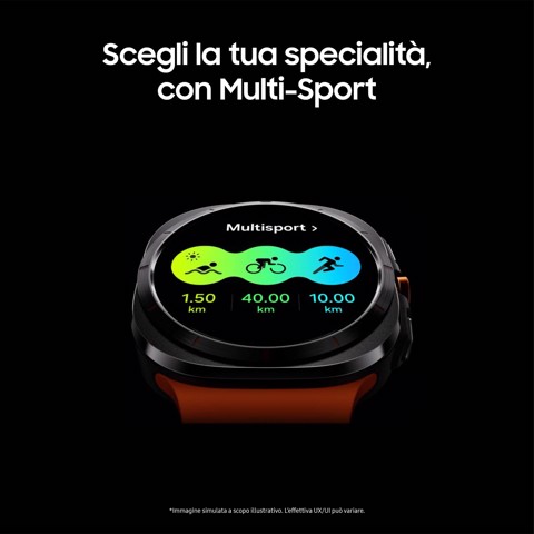 Samsung Galaxy Watch Ultra 2025 (Titanium Blue, LTE, 47mm) Smartwatch Galaxy AI, Design resistente agli urti, Batteria a lunga durata, Cassa in titanio di grado aerospaziale