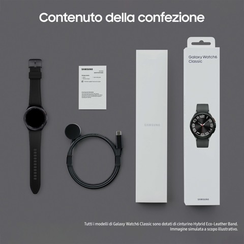 Samsung Galaxy Watch6 Classic Smartwatch Fitness Tracker Ghiera Interattiva in Acciao Inox 43mm Graphite