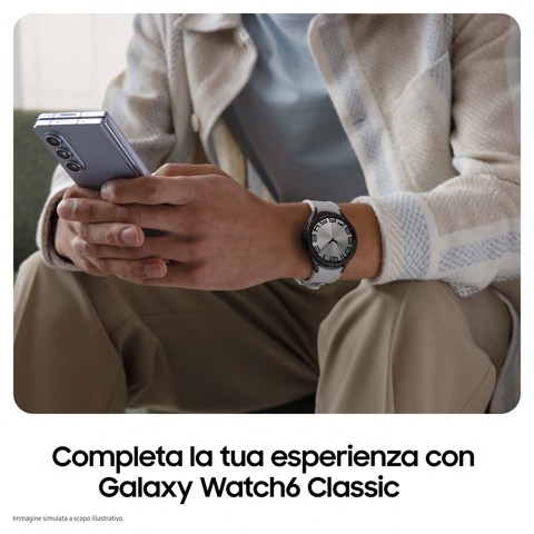 Samsung Galaxy Watch6 Classic Smartwatch Fitness Tracker Ghiera Interattiva in Acciao Inox 43mm Graphite