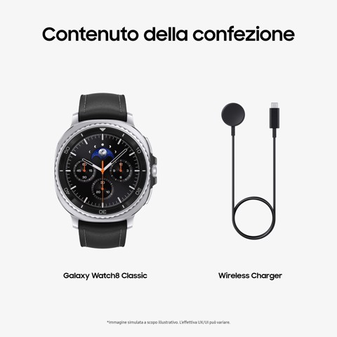 Samsung Galaxy Watch8 Classic (Black, BT, 46mm) Smartwatch Galaxy AI, design resistente agli urti, lunetta girevole, processore 3nm, monitoraggio attività fisica e sonno, One UI 8