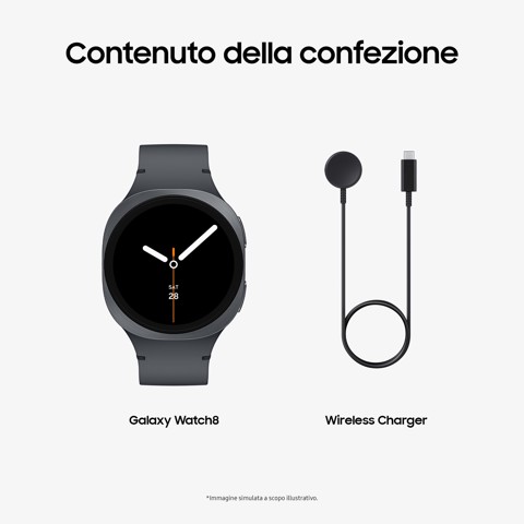 Samsung Galaxy Watch8 (Dark Gray, BT, 40mm) Smartwatch Galaxy AI, allenatore personale, design resistente agli urti, processore 3nm, monitoraggio attività fisica e sonno, One UI 8
