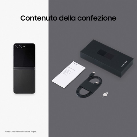Samsung Galaxy Z Flip5 Smartphone AI RAM 8GB Display 3,4" Super AMOLED/6,7" Dynamic AMOLED 2X Graphite 512GB