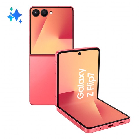 Samsung Galaxy Z Flip7 Smartphone AI, RAM 12GB, 256GB, Display 4,1" Super AMOLED/6,9" Dynamic AMOLED 2X, Fotocamera 50MP, Coralred