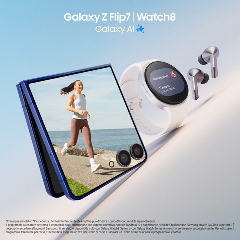Samsung Galaxy Z Flip7 Smartphone AI, RAM 12GB, 256GB, Display 4,1" Super AMOLED/6,9" Dynamic AMOLED 2X, Fotocamera 50MP, Coralred