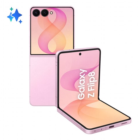 Samsung Galaxy Z Flip8, 256GB, Pink, Selfie Camera 50MP, Now Brief, Assistente Foto, FlexWindow Personalizzata, Batteria 4300 mAh, RAM 12GB