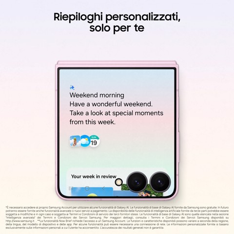 Samsung Galaxy Z Flip8, 256GB, Pink, Selfie Camera 50MP, Now Brief, Assistente Foto, FlexWindow Personalizzata, Batteria 4300 mAh, RAM 12GB