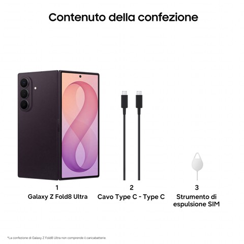 Samsung Galaxy Z Fold8 Ultra, 256GB, Violet Shadow, Processore Potente, Batteria 5000 mAh, Multischermo, RAM 12GB, Camera 200 MP, Now Nudge, Assistente Foto