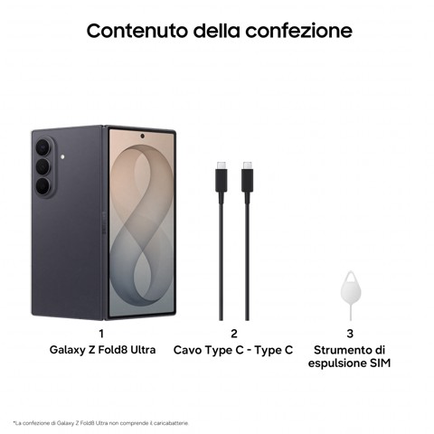 Samsung Galaxy Z Fold8 Ultra, 512GB, Graphite, Processore Potente, Batteria 5000 mAh, Multischermo, RAM 12GB, Camera 200 MP, Now Nudge, Assistente Foto