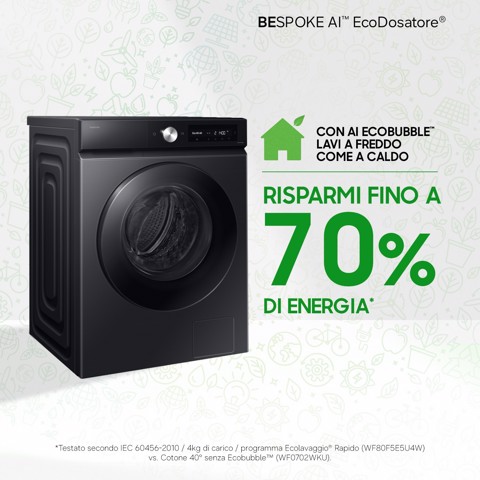 Samsung Lavatrice BESPOKE AI™ Ecodosatore 11Kg WW11DB7B94GBU3