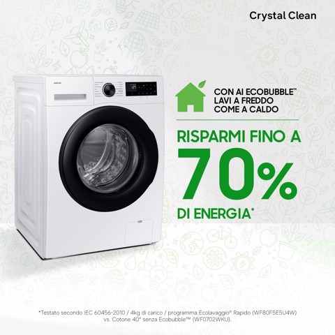 Samsung Lavatrice Crystal Clean 10Kg WW10FG5U34AEET