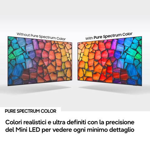 Samsung Mini LED AI TV 65" UE65M70HAUXZT 4K, Processore Mini LED 4K, 4K Upscaling, Color Booster, OTS Lite, Metal Stream Design, Vision AI Smart TV, 2026