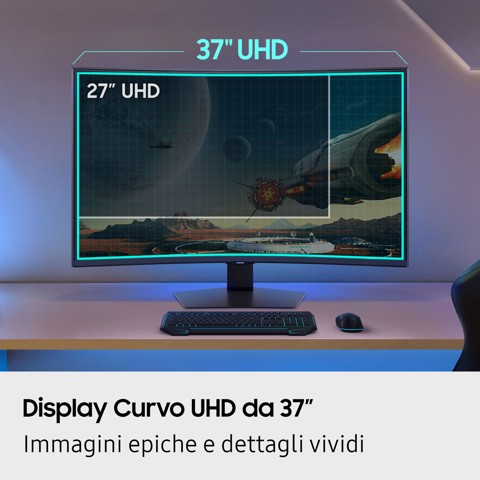 Samsung Monitor Gaming Odyssey G7 - G75F da 37" UHD Curvo