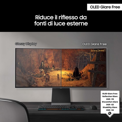 Samsung Monitor Gaming Odyssey OLED G8 da 34" WQHD Curvo LS34DG850SUXEN