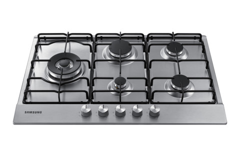 Samsung NA75M3130AS Nero, Acciaio inossidabile Da incasso Gas 5 Fornello(i)