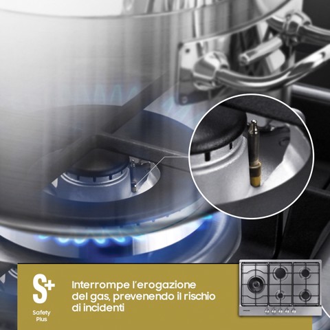 Samsung NA75M3130AS Piano cottura a gas 75cm 5 bruciatori, Inox
