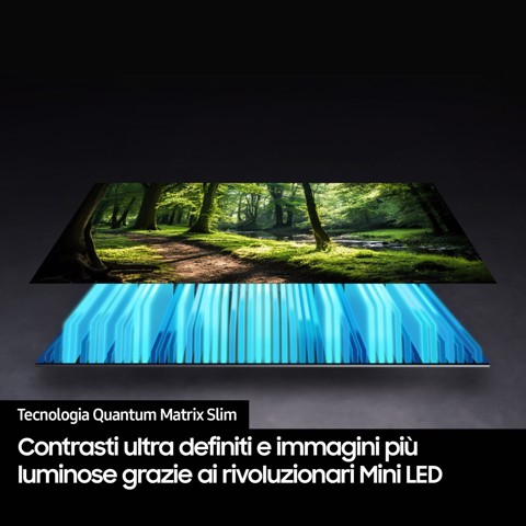 Samsung Neo QLED AI TV 55" QE55QN70FAUXZT 4K Mini LED, Processore NQ4 AI Gen2, 4K AI Upscaling, Motion Xcelerator 144Hz, Neo Quantum HDR, OTS Lite, AirSlim Design, Vision AI Smart TV, 2025