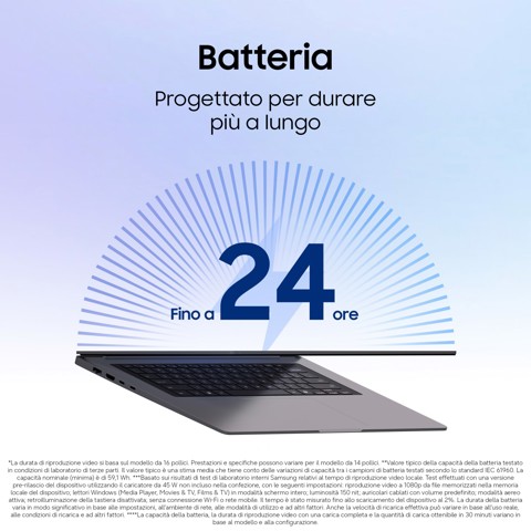 Samsung NP760VJG-KG3IT laptop Copilot+ PC Intel Core Ultra 7 355 Computer portatile 40,6 cm (16") WUXGA 16 GB LPDDR5x-SDRAM 512 GB SSD Wi-Fi 6E (802.11ax) Windows 11 Home Grigio