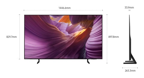Samsung OLED AI TV 65" QE65S85FAEXZT 4K, Processore NQ4 AI Gen2, 4K AI Upscaling, Schermo antiriflesso, OLED HDR, Dolby Atmos & OTS Lite, Contour Design, Vision AI Smart TV, 2025