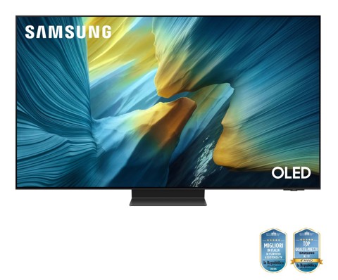Samsung OLED AI TV 77" QE77S95FATXZT 4K, Processore NQ4 AI Gen3, 4K AI Upscaling Pro, Glare Free, OLED HDR Pro, Dolby Atmos & OTS+, Infinity One Design, Vision AI Smart TV, 2025