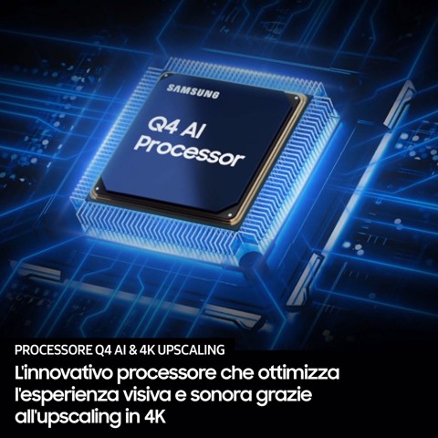 Samsung QLED AI TV 50" QE50Q7FAAUXZT 4K, Processore Q4 AI, 4K Upscaling, Color Booster Pro, OTS Lite, Slim Look Design, Vision AI Smart TV, 2025