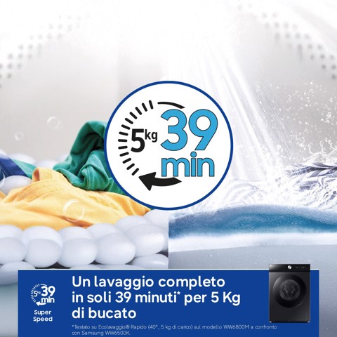 Samsung QuickDrive 8000 Series WW90DB8U95GB lavatrice Caricamento frontale 9 kg 1400 Giri/min Nero