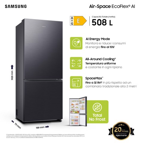 Samsung RB50DG601EB1 Libera installazione 508 L Antracite