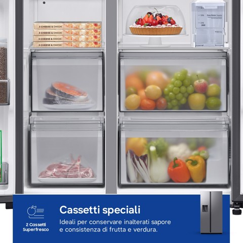 Samsung RS80F67KCTEF frigorifero side-by-side Libera installazione 634 L Acciaio inox