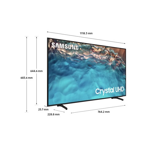 Samsung Series 8 TV Crystal UHD 4K 50” UE50BU8070 Smart TV Wi-Fi Black 2022, Processore Crystal 4K, HDR, Colori reali, Suono ottimizzato