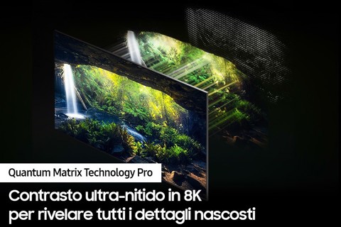 Samsung Series 8 TV QE65QN800CTXZT Neo QLED 8K, Smart TV 65" Processore Neural Quantum 8K, Dolby Atmos e OTS+, Titan Black 2023