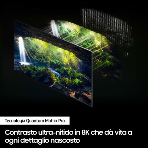 Samsung Series 8 TV QE65QN800CTXZT Neo QLED 8K, Smart TV 65" Processore Neural Quantum 8K, Dolby Atmos e OTS+, Titan Black 2023