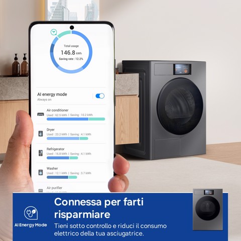 Samsung Series 9 DV90F09F4S asciugatrice Libera installazione Caricamento frontale 9 kg Grigio scuro