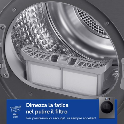 Samsung Series 9 DV90F09F4S asciugatrice Libera installazione Caricamento frontale 9 kg Grigio scuro