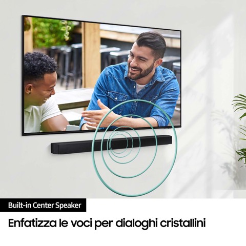 Samsung Soundbar HW-B650D/ZF Serie B, 4 Speaker, Wireless Dolby 5.1ch, Audio a 3.1 Canali, Surround sound expansion, Compatibile con Alexa e Google Assistant, Black 2024