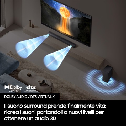 Samsung Soundbar HW-B650F/ZF, Audio 3.1 canali, Wireless Dolby 5.1ch, 2025