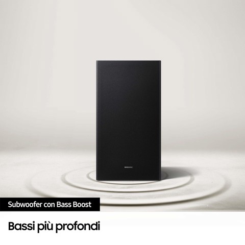 Samsung Soundbar HW-B750D/ZF Serie B, 6 Speaker, Wireless Dolby 5.1ch, Audio a 5.1 Canali, Surround sound expansion, Compatibile con Alexa e Google Assistant, Black 2024