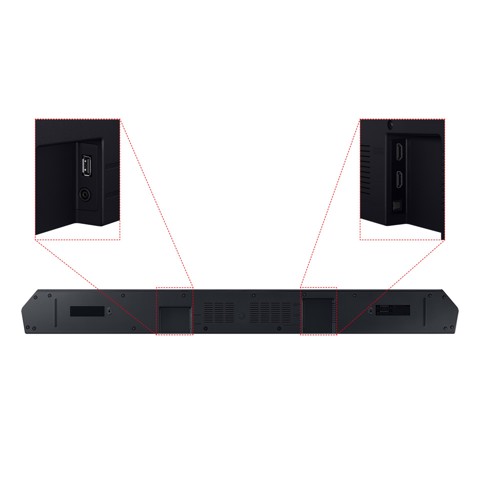 Samsung Soundbar HW-Q600C/ZF Serie Q, 9 speaker, Wireless Dolby Atmos, Audio a 3.1.2 canali, Q-Simphony, Compatibile con Alexa e Google Assistant, Black 2023