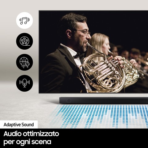 Samsung Soundbar HW-Q700B/ZF con subwoofer 3.1.2 canali 320W 2022, audio 3D wireless ottimizzato, effetto cinema surround