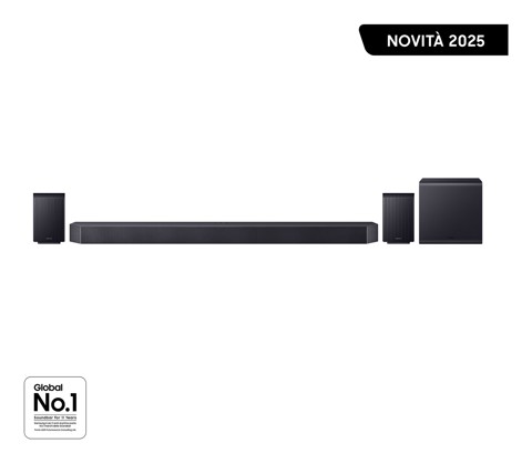 Samsung Soundbar HW-Q990F/ZF, Audio 11.1.4 canali, Wireless Dolby Atmos, 2025