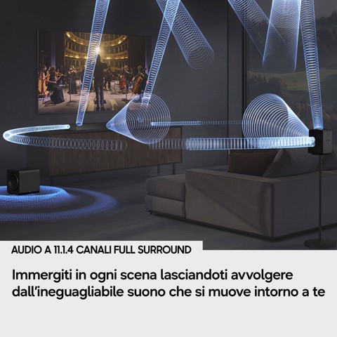 Samsung Soundbar HW-Q990H/XC, Audio 11.1.4 canali, potenza 756W, Active Voice Amplifier Pro, Auto AV Sync, Bluetooth 5.3, Q-Symphony, Wireless Dolby Atmos, 2026