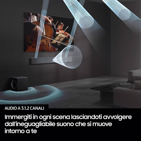 Samsung Soundbar HW-QS700F/ZF, Audio 3.1.2 canali, Wireless Dolby Atmos, 2025